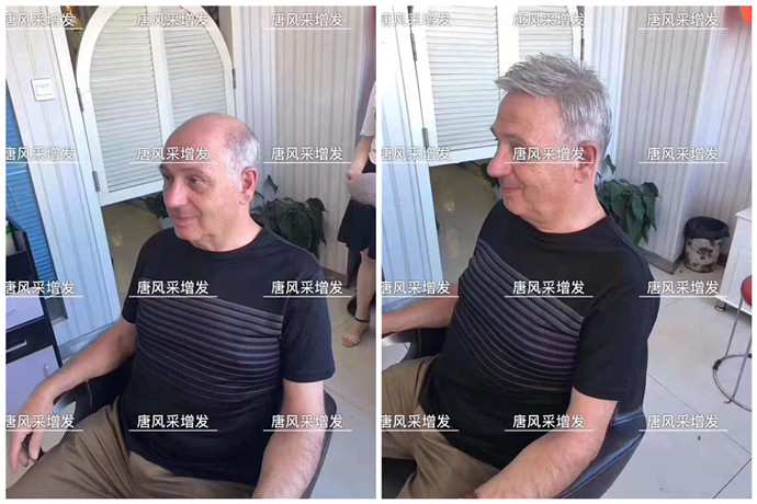 男老年假發(fā)套 唐風采外國客戶